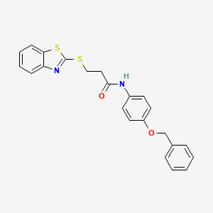 molecular formula C23H20N2O2S2 B11081424 3-(1,3-benzothiazol-2-ylsulfanyl)-N-[4-(benzyloxy)phenyl]propanamide 