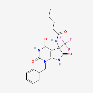 N-[1-benzyl-4-hydroxy-2,6-dioxo-5-(trifluoromethyl)-2,5,6,7-tetrahydro-1H-pyrrolo[2,3-d]pyrimidin-5-yl]pentanamide