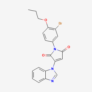 molecular formula C20H16BrN3O3 B11081451 3-(1H-benzimidazol-1-yl)-1-(3-bromo-4-propoxyphenyl)-1H-pyrrole-2,5-dione 