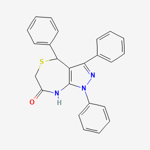 molecular formula C24H19N3OS B11081454 1,3,4-triphenyl-4,8-dihydro-1H-pyrazolo[3,4-e][1,4]thiazepin-7(6H)-one 