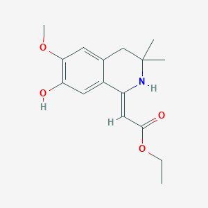 molecular formula C16H21NO4 B11081456 (7-Hydroxy-6-methoxy-3,3-dimethyl-3,4-dihydro-2H-isoquinolin-1-ylidene)acetic acid ethyl ester 