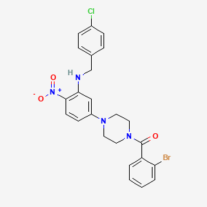 molecular formula C24H22BrClN4O3 B11081465 (2-Bromophenyl)(4-{3-[(4-chlorobenzyl)amino]-4-nitrophenyl}piperazin-1-yl)methanone 