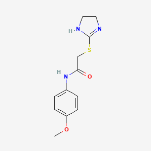 molecular formula C12H15N3O2S B11081495 2-(4,5-dihydro-1H-imidazol-2-ylsulfanyl)-N-(4-methoxyphenyl)acetamide 