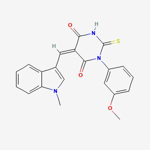 molecular formula C21H17N3O3S B11081499 (5Z)-1-(3-methoxyphenyl)-5-[(1-methyl-1H-indol-3-yl)methylidene]-2-sulfanylpyrimidine-4,6(1H,5H)-dione 