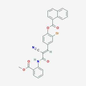 2-bromo-4-[(1E)-2-cyano-3-{[2-(methoxycarbonyl)phenyl]amino}-3-oxoprop-1-en-1-yl]phenyl naphthalene-1-carboxylate