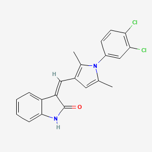 (3Z)-3-{[1-(3,4-dichlorophenyl)-2,5-dimethyl-1H-pyrrol-3-yl]methylidene}-1,3-dihydro-2H-indol-2-one