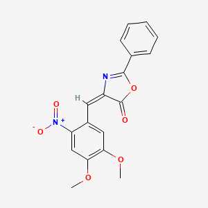 (4E)-4-(4,5-dimethoxy-2-nitrobenzylidene)-2-phenyl-1,3-oxazol-5(4H)-one