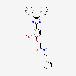 molecular formula C32H29N3O3 B11081599 2-[4-(4,5-diphenyl-1H-imidazol-2-yl)-2-methoxyphenoxy]-N-(2-phenylethyl)acetamide 