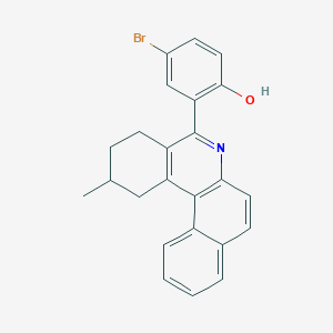 molecular formula C24H20BrNO B11081600 4-Bromo-2-(2-methyl-1,2,3,4-tetrahydrobenzo[a]phenanthridin-5-yl)phenol 