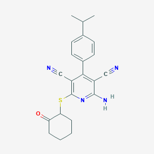 2-Amino-6-[(2-oxocyclohexyl)sulfanyl]-4-[4-(propan-2-yl)phenyl]pyridine-3,5-dicarbonitrile