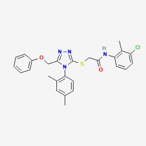 molecular formula C26H25ClN4O2S B11081633 N-(3-chloro-2-methylphenyl)-2-{[4-(2,4-dimethylphenyl)-5-(phenoxymethyl)-4H-1,2,4-triazol-3-yl]sulfanyl}acetamide CAS No. 539808-88-3