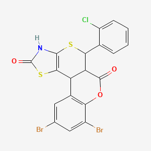 4,6-dibromo-11-(2-chlorophenyl)-8-oxa-12,16-dithia-14-azatetracyclo[8.7.0.02,7.013,17]heptadeca-2(7),3,5,13(17)-tetraene-9,15-dione