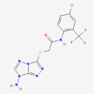 2-[(7-amino-7H-[1,2,4]triazolo[4,3-b][1,2,4]triazol-3-yl)sulfanyl]-N-[4-chloro-2-(trifluoromethyl)phenyl]acetamide