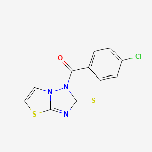 (4-Chlorophenyl)[2-thioxo[1,3]thiazolo[3,2-B][1,2,4]triazol-1(2H)-YL]methanone