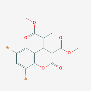 methyl 6,8-dibromo-4-(1-methoxy-1-oxopropan-2-yl)-2-oxo-3,4-dihydro-2H-chromene-3-carboxylate