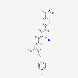 (E)-N-(4-acetamidophenyl)-3-[4-[(4-chlorophenyl)methoxy]-3-methoxyphenyl]-2-cyanoprop-2-enamide