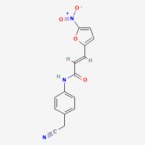 molecular formula C15H11N3O4 B11081762 (2E)-N-[4-(cyanomethyl)phenyl]-3-(5-nitrofuran-2-yl)prop-2-enamide 