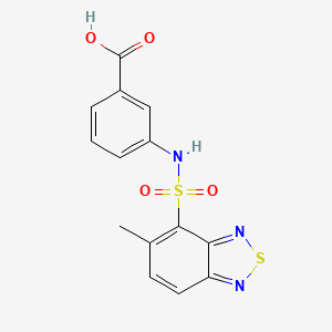 molecular formula C14H11N3O4S2 B11081767 3-{[(5-Methyl-2,1,3-benzothiadiazol-4-yl)sulfonyl]amino}benzoic acid 