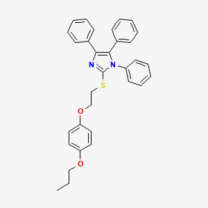 molecular formula C32H30N2O2S B11081777 1,4,5-triphenyl-2-{[2-(4-propoxyphenoxy)ethyl]sulfanyl}-1H-imidazole 