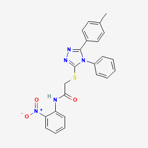 molecular formula C23H19N5O3S B11081835 2-{[5-(4-methylphenyl)-4-phenyl-4H-1,2,4-triazol-3-yl]sulfanyl}-N-(2-nitrophenyl)acetamide CAS No. 332922-96-0