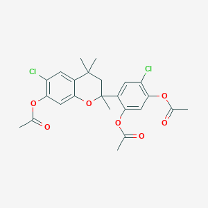 5-(Acetyloxy)-2-[7-(acetyloxy)-6-chloro-2,4,4-trimethyl-3,4-dihydro-2H-chromen-2-YL]-4-chlorophenyl acetate