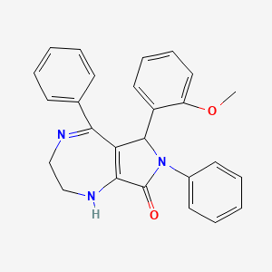 molecular formula C26H23N3O2 B11081864 6-(2-methoxyphenyl)-5,7-diphenyl-2,3,6,7-tetrahydropyrrolo[3,4-e][1,4]diazepin-8(1H)-one 