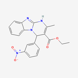 molecular formula C20H18N4O4 B11081884 Ethyl 2-methyl-4-(3-nitrophenyl)-1,4-dihydropyrimido[1,2-a]benzimidazole-3-carboxylate 