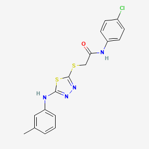 molecular formula C17H15ClN4OS2 B11081890 N-(4-chlorophenyl)-2-({5-[(3-methylphenyl)amino]-1,3,4-thiadiazol-2-yl}sulfanyl)acetamide 