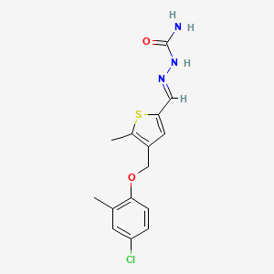 molecular formula C15H16ClN3O2S B11081910 (2E)-2-({4-[(4-chloro-2-methylphenoxy)methyl]-5-methylthiophen-2-yl}methylidene)hydrazinecarboxamide 