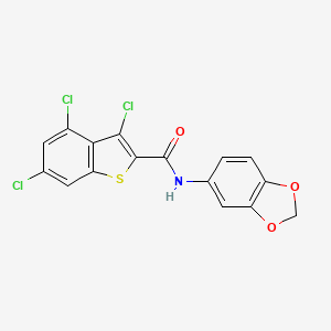 N-(1,3-benzodioxol-5-yl)-3,4,6-trichloro-1-benzothiophene-2-carboxamide