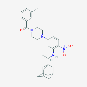 [4-(3-{[1-(1-Adamantyl)ethyl]amino}-4-nitrophenyl)piperazino](3-methylphenyl)methanone