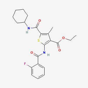 Ethyl 5-(cyclohexylcarbamoyl)-2-{[(2-fluorophenyl)carbonyl]amino}-4-methylthiophene-3-carboxylate