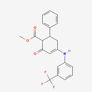 Methyl 2-oxo-6-phenyl-4-{[3-(trifluoromethyl)phenyl]amino}cyclohex-3-ene-1-carboxylate