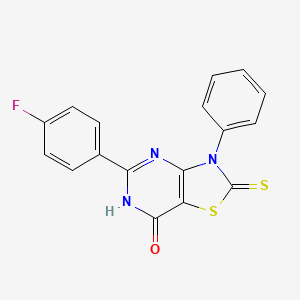 molecular formula C17H10FN3OS2 B11081934 5-(4-fluorophenyl)-3-phenyl-2-thioxo-2,3-dihydro[1,3]thiazolo[4,5-d]pyrimidin-7(6H)-one 