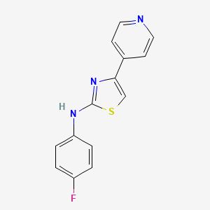 molecular formula C14H10FN3S B11081935 N-(4-Fluorophenyl)-4-(4-pyridinyl)-1,3-thiazol-2-amine 