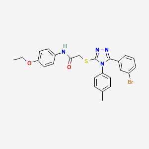 molecular formula C25H23BrN4O2S B11081955 2-{[5-(3-bromophenyl)-4-(4-methylphenyl)-4H-1,2,4-triazol-3-yl]sulfanyl}-N-(4-ethoxyphenyl)acetamide 