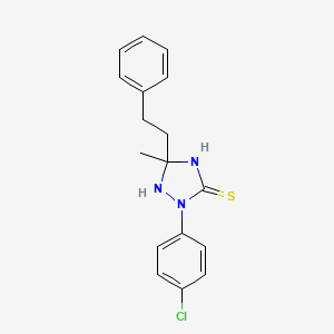 molecular formula C17H18ClN3S B11081956 2-(4-Chlorophenyl)-5-methyl-5-(2-phenylethyl)-1,2,4-triazolidine-3-thione 