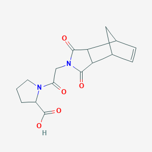 molecular formula C16H18N2O5 B11081963 1-[(1,3-dioxo-1,3,3a,4,7,7a-hexahydro-2H-4,7-methanoisoindol-2-yl)acetyl]proline 