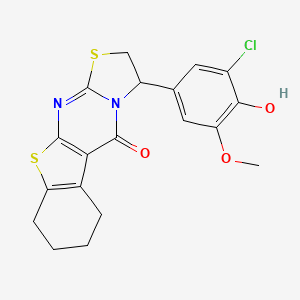 3-(3-chloro-4-hydroxy-5-methoxyphenyl)-2,3,6,7,8,9-hexahydro-5H-[1]benzothieno[2,3-d][1,3]thiazolo[3,2-a]pyrimidin-5-one