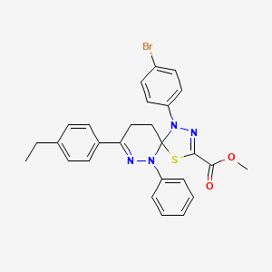 molecular formula C27H25BrN4O2S B11082008 Methyl 1-(4-bromophenyl)-8-(4-ethylphenyl)-6-phenyl-4-thia-1,2,6,7-tetraazaspiro[4.5]deca-2,7-diene-3-carboxylate 