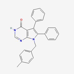 molecular formula C26H21N3O B11082023 7-(4-methylbenzyl)-5,6-diphenyl-7H-pyrrolo[2,3-d]pyrimidin-4-ol 