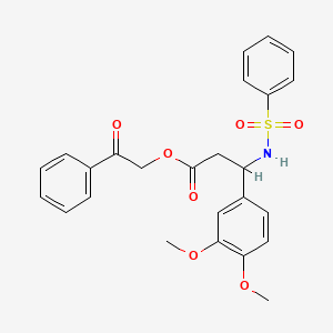 2-Oxo-2-phenylethyl 3-(3,4-dimethoxyphenyl)-3-[(phenylsulfonyl)amino]propanoate