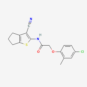 molecular formula C17H15ClN2O2S B11082152 2-(4-chloro-2-methylphenoxy)-N-(3-cyano-5,6-dihydro-4H-cyclopenta[b]thiophen-2-yl)acetamide 