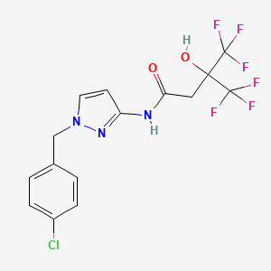 N-[1-(4-chlorobenzyl)-1H-pyrazol-3-yl]-4,4,4-trifluoro-3-hydroxy-3-(trifluoromethyl)butanamide