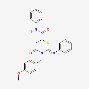 (2Z)-3-(4-methoxybenzyl)-4-oxo-N-phenyl-2-(phenylimino)-1,3-thiazinane-6-carboxamide