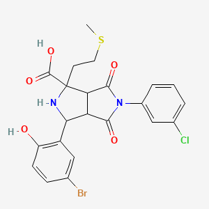 3-(5-Bromo-2-hydroxyphenyl)-5-(3-chlorophenyl)-1-[2-(methylsulfanyl)ethyl]-4,6-dioxooctahydropyrrolo[3,4-c]pyrrole-1-carboxylic acid