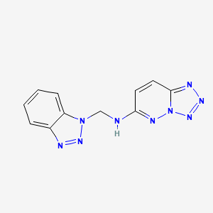 molecular formula C11H9N9 B11082206 (Benzotriazol-1-ylmethyl)(tetrazolo[1,5-b]pyridazin-6-yl)amine 