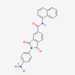 molecular formula C25H15N3O5 B11082217 N-(naphthalen-1-yl)-2-(4-nitrophenyl)-1,3-dioxo-2,3-dihydro-1H-isoindole-5-carboxamide 