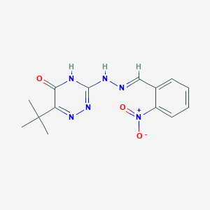 6-tert-butyl-3-[(2E)-2-(2-nitrobenzylidene)hydrazinyl]-1,2,4-triazin-5(4H)-one