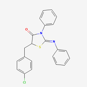 (2Z)-5-(4-chlorobenzyl)-3-phenyl-2-(phenylimino)-1,3-thiazolidin-4-one